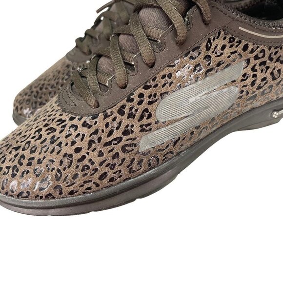 Skechers Go Step goga mat quick Fit brown chocolate leopard print Size 7.5 - Picture 3 of 9